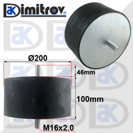 Антивибрационен тампон М16 x Ø 200 x 100 mm
